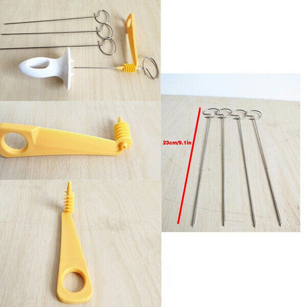 1 Set Stainless Steel Tornado Potato Spiral Cutter Slicer Spiral Potato Chi