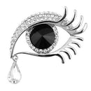Tears of Angel Eyeball Diamond Brooch Eyelashes Crystal Pin Jewelry Scarves S9K1