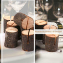 10x Wooden Place Card Holder Stand Number Name Table Menu Photo Clip Card Holder