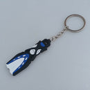 2x Mini Dive Fins Flippers Key Chain Holder Key Ring Keychain Blue+Red