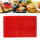 4-Cavity DIY Mini Waffles Cake Chocolate Pan Silicone Tray Mold Baking Moul