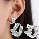Butterfly Earrings Women's Fashion Diamond Earrings Gifts Jewelry Weeding E2F0
