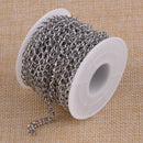 10M 32ft Roll Unwelded Stainless Steel Curb Chains Link Necklace Jewelry Making