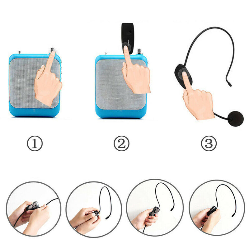 Upgrade 2.4G Wireless Microphone Speech Headset Megaphone Radio Loud Mic