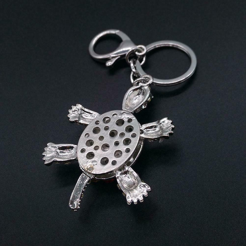 Crystal Tortoise Keychain Women Backpack Pendant Cute Key Ring Jewelry Gift A