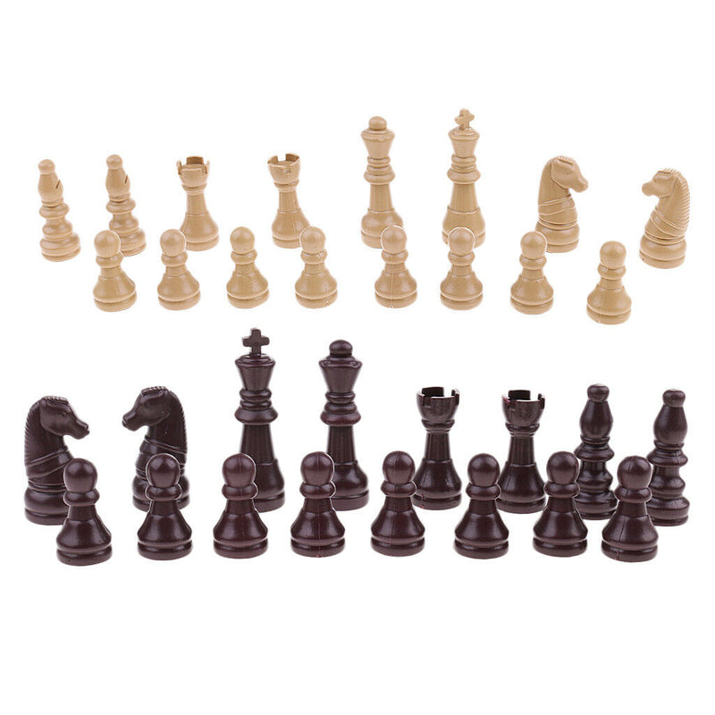 16pcs Plastic Chess Pieces - Pieces Only - No Board - 63mm King Beige