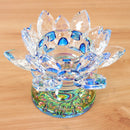 Crystal Lotus Candle Holder Home Decor Romantic Candlestick Blue