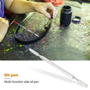 Dual-purpose 2 Brass Head Leather Edge Oil Gluing Dye Pen Paint Roller Tool AU