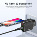 Digital Display USB Charger for Phone Tablet 3 USB Wall Charger (Black EU) A