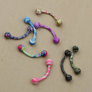 8pcs Stainless Steel 16G Curved Bent Eyebrow Labret Bars Lip Stud 3mm Ball
