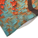 Fashion Cotton and linen Square Pillow cases Green orange + red flowers