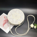 New White Round Rattan Bags For Women Boho Beach Crossbody Bag Straw Handma