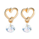 1Pair Women Eardrop Fashion Heart Shaped Zircon Earrings Crystal Stud Beauty