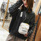 Letter Print Sports Shoulder Handbags Unisex Canvas Crossbody Bags (White)