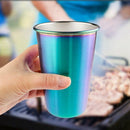Rainbow Party Cup Stainless Steel Cup 16Oz 5 Piece Drinking Glass Beer Mug