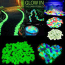 100pcs Glow in The Dark Stones FISH TANK AQUARIUM Pebbles Rock Garden Road asd