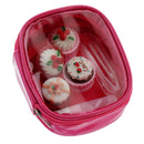2 Set Mini Contact Lens Box Travel Soaking Case with Storage Zipper Pouch Rose