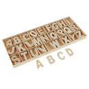 156Pcs Set Wooden Craft Letters with Storage Tray - Unpainted Wood Alphabets