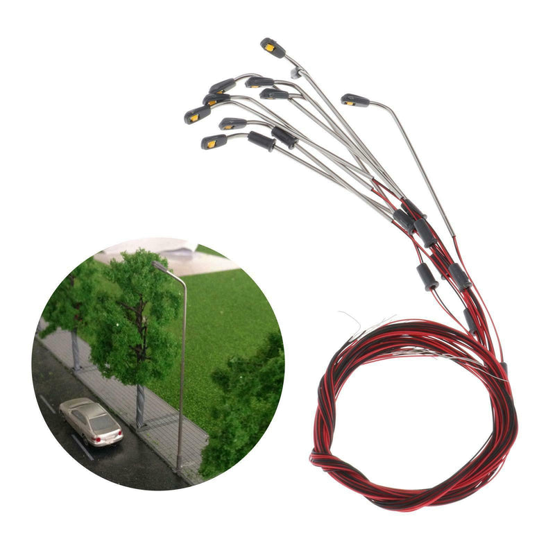 10PCS Railway LED Light Fairy Garden Landscape Lamp Post Diorama 1:300 Gauge