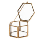 Durable Glass Geometric Jewelry Display Organizer Case Hexagon for Trinket