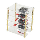 Stackable Case with Cooler Fan, Four-Layer Transparent Acrylic Case Enclosure