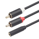 0.4m RCA Cable 2 RCA Male to Female 3.5mm Jack Adapter Audio Cable Cord