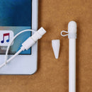 Pencil Cap Holder Nib Cover Cable Adapter Tether for iPad Pro White