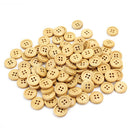100pcs 15mm Round Pattern 4 Holes Wood Buttons Sewing Scrapbooking Craft New
