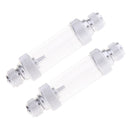 2 Pcs Aluminium Aquarium Check Valve Sliver Dural Head CO2 Bubble Counter
