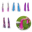 2PCS Bike Streamers Tricycle Kids Girls Handlebar Grip Tassels Pink 11inch