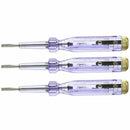 AC 100-500V 3mm Slotted Voltage Test Electroprobe Screwdriver 3 Pcs E3U6