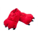 Halloween Winter Warmth Household Warmth Paw Plush Slippers,Red Medium J5I3