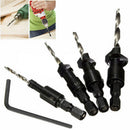 4Pcs 5 Flutes HSS Countersink Drill Bit Set Woodworking Carpentry Tool 6-12