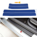 4Pcs/set Blue car door sill scuff  pedal protect carbon fiber stickers lj