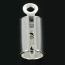 100pcs Necklace/Cord Crimp End Tips with Loop 7.5x5.2mm Z4G7