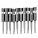 10pcs Metal Magnetic 4mmx50mm T10 Torx Screwdriver Bits