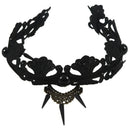 Gothic punk style rivet Lolita tiara black lace forehead headband Halloween