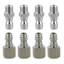8pcs 1/4 inch Male Pressure Washer Hose Connector Quick Coupler Fittings