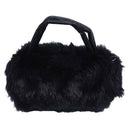 Lovely Fur Leather Handbag Shoulder Bag Winter Black