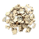 50 Sets Animal Shapes Blank Wood Heart Embellishments Wood Birds Slices for