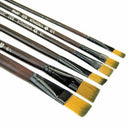 6pcs SHORT FLAT .ART BRUSH SET FINE-THICK Small-Large/Oil/Acrylic Paint/Bri D0H6