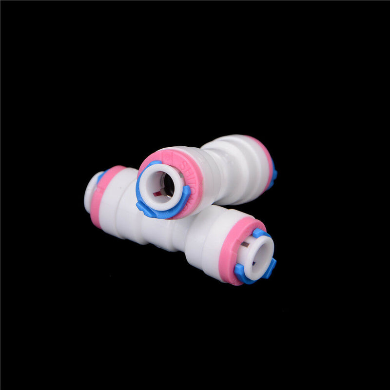 2PCS 1/4" - 1/4" OD Tube PE Pipe Straight Non-return Valve Quick Connector Px