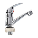Bathroom Sink Chrome Finish Single Handle Basin Faucet Water Tap
