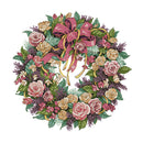Stamped Cross Stitch Kit Embroidery Kit - Rose Garland Pattern, 14CT, 45x45cm