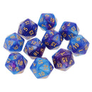 10pcs D20 Polyhedral Dice for Dungeons and Dragons Table Games Blue Purple