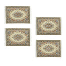 Pack 4 Handcrafted 1/12th Floral Patterned Rug Carpet, Turkish Style Rug