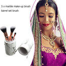 5pcs/Set Marble Pattern Handle Makeup Brushes Face Cosmetic Pen with Barrel A