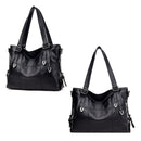 2017 Retro Style Large Women Handbags Ladies Shoulder Bags(Black)