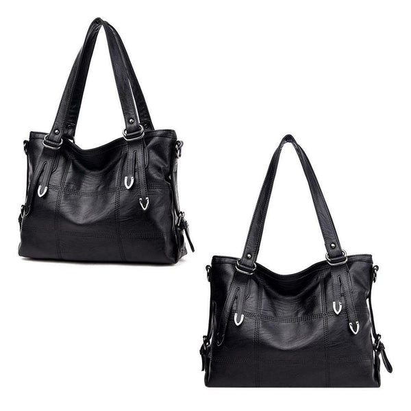 2017 Retro Style Large Women Handbags Ladies Shoulder Bags(Black)