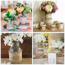 9 Packs Hessian Burlap Ribbon Rolls with White Lace Natural Burlap Wreath f A6F9